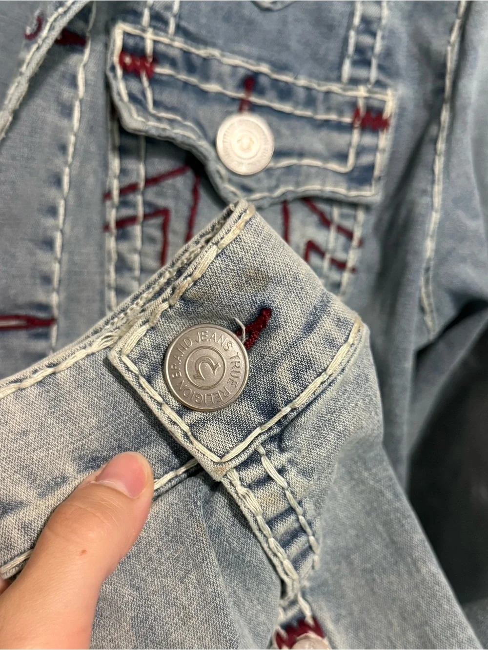 True Religion Jimmy Super T Stitch Denim Jacket size small